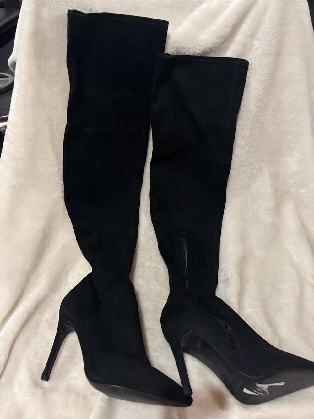 Black Over-the-Knee Stiletto Boots - Sleek Women's Fashion brand new lifts